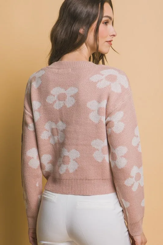 Tammy Crew Neck Floral Patter Sweater