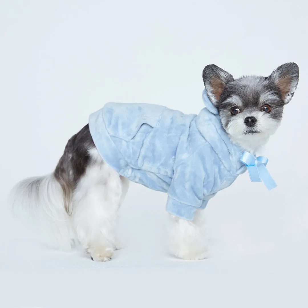 Teddy Bear Ear-Shaped Hoodie - Sky Blue