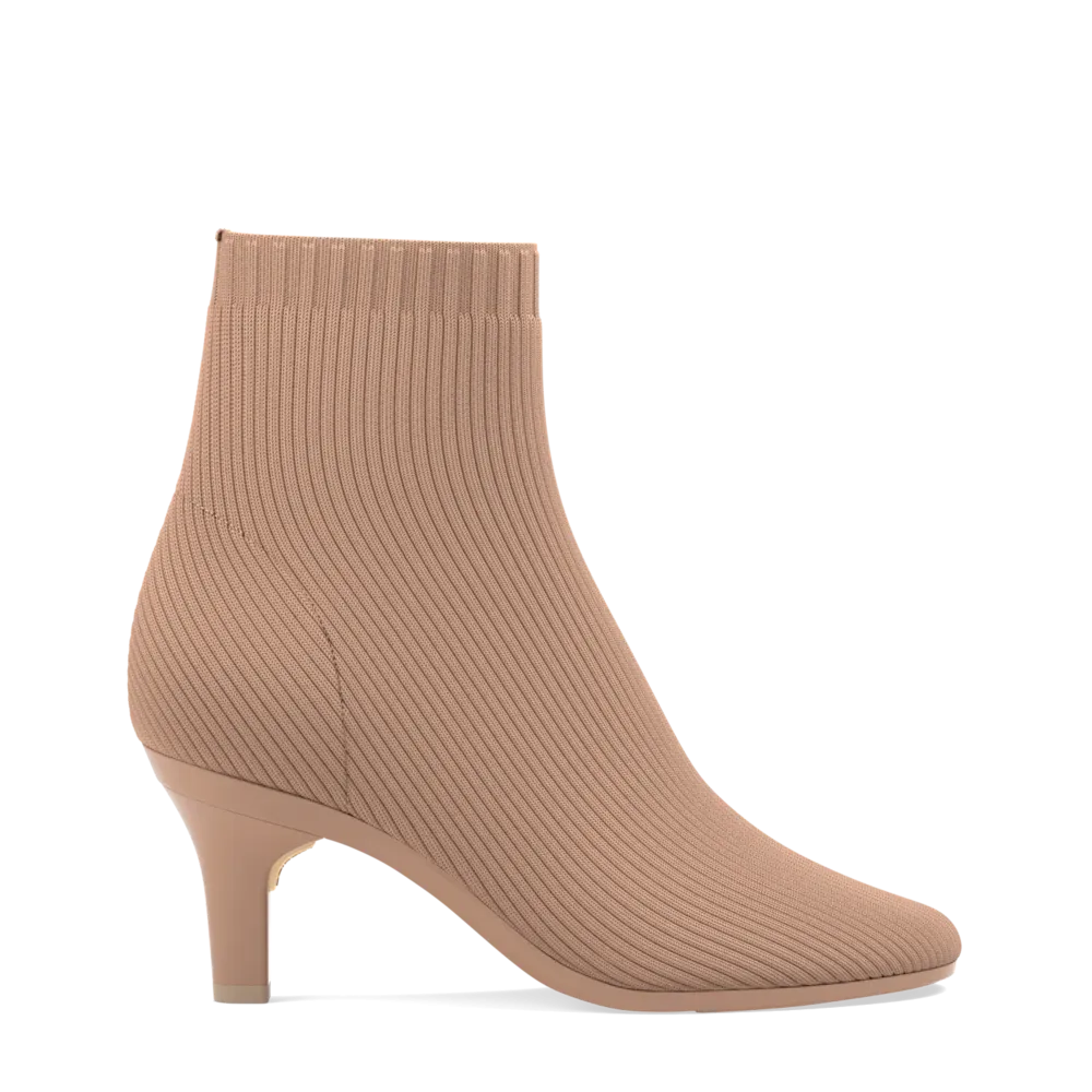 The Josie Bootie - Latte Knit 3 Stiletto