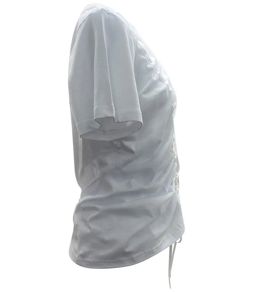 White Drawstring T Shirt