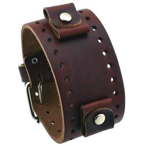 XL Basic Brown Leather Cuff Band BJB