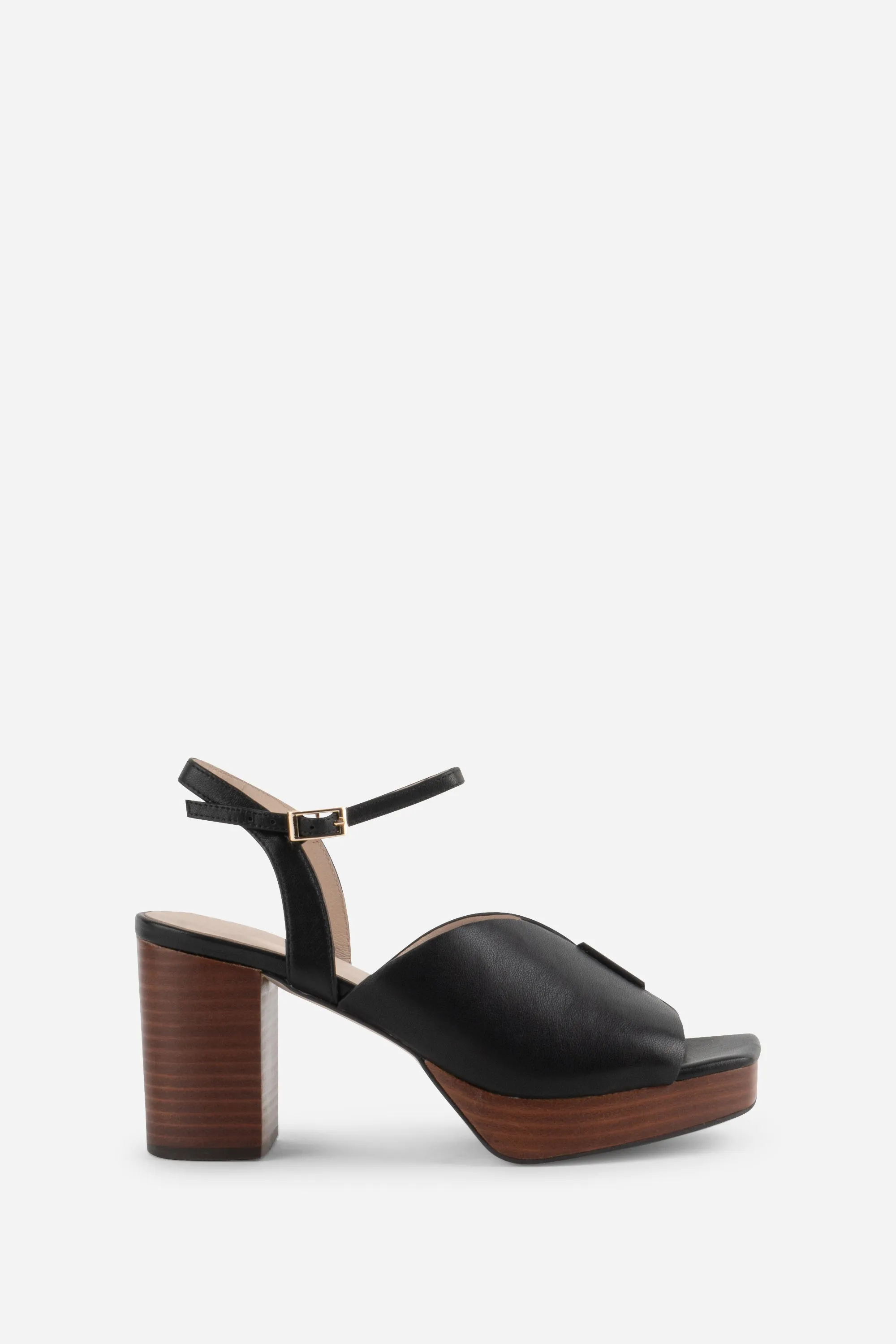 ZURICH STACKED WOOD PLATFORM HEEL